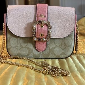 Coach Signature Leather Jewel Gemma Crossbody $95